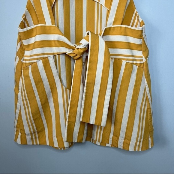 Chinti & Parker Striped Parasol Tie Back Buttercream & Ivory Sleeveless Top Sz 2 - Picture 13 of 16